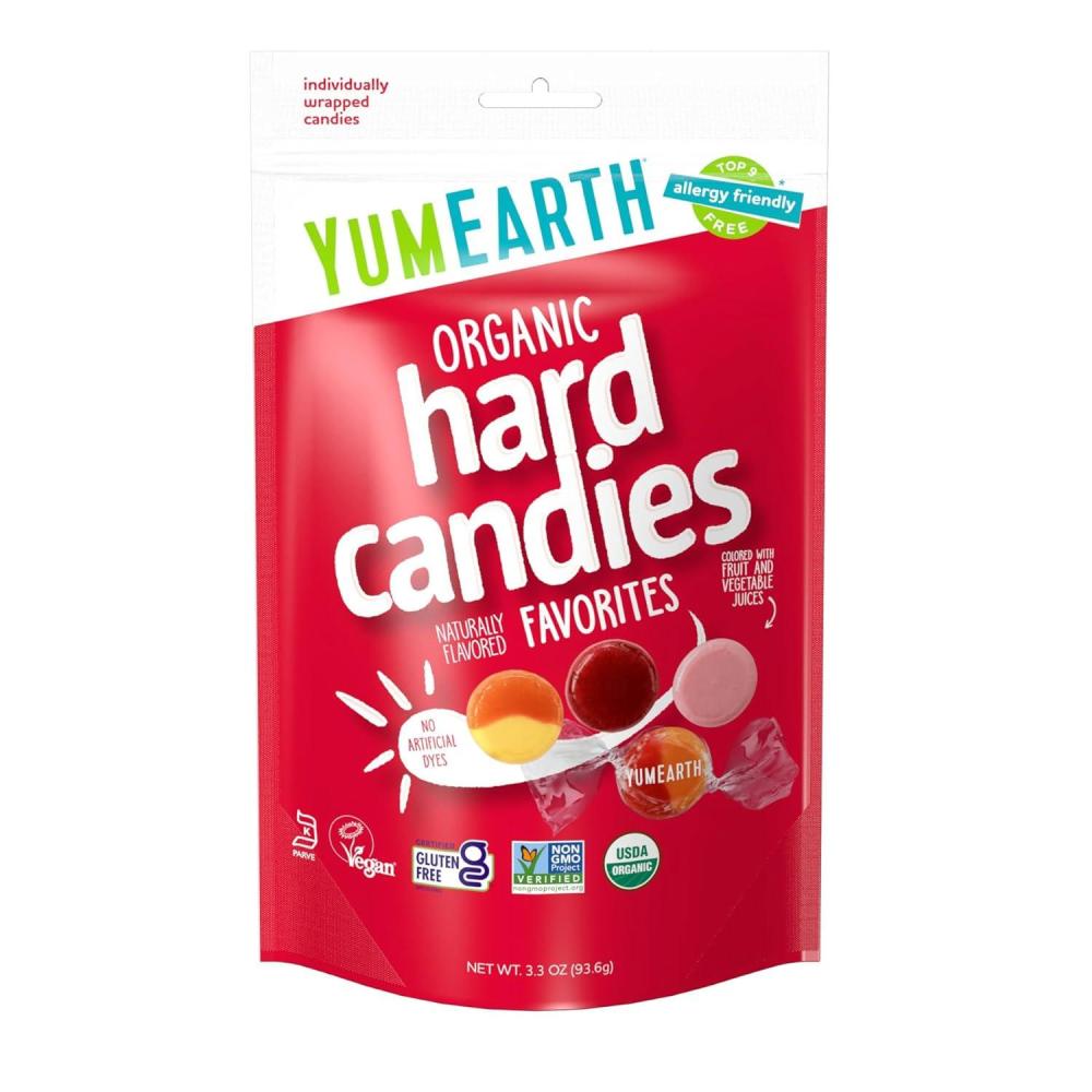 imageYumEarth Organic Fruit Drops Hard Candy Assorted Flavors 425 Pound Pack of 1  Allergy Friendly Non GMO Gluten Free Vegan Packaging May VaryFruit