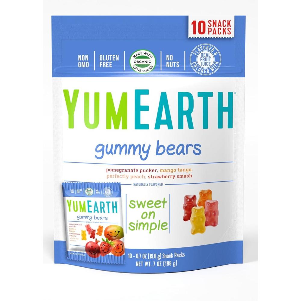 imageYumEarth Natural Gummy Bears 10 Count net wt 7oz Packaging May Vary