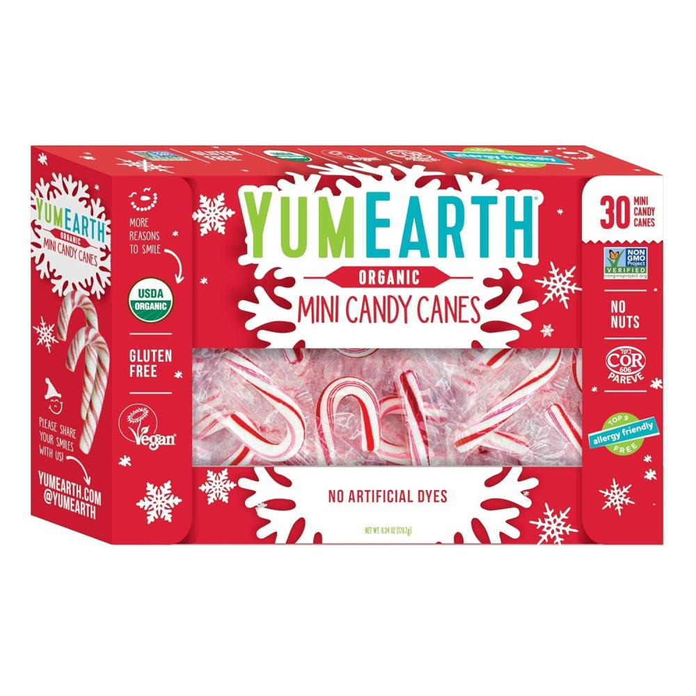 imageYumEarth Holiday Peppermint Puff Box 20ozPeppermint Mini Candy Canes