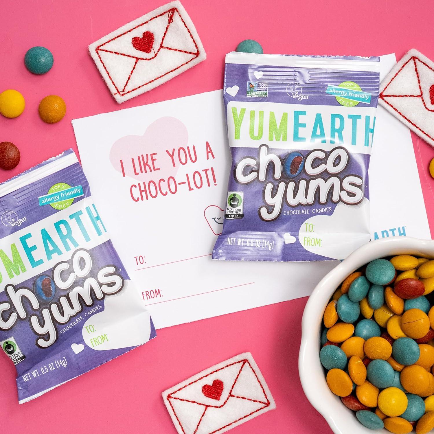 imageYumEarth Valentines Choco Yums 15 Individually Wrapped Snack Packs Allergy Friendly Gluten Free NonGMO Vegan No Artificial Dyes