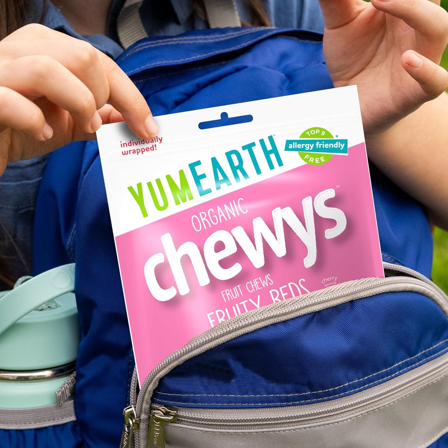 image:imageYumEarth Chewys Fruity Reds Organic Candy No Artificial Dyes Gluten Free NonGMO Vegan Allergy Friendly 5oz Pack of 6Fruity Reds