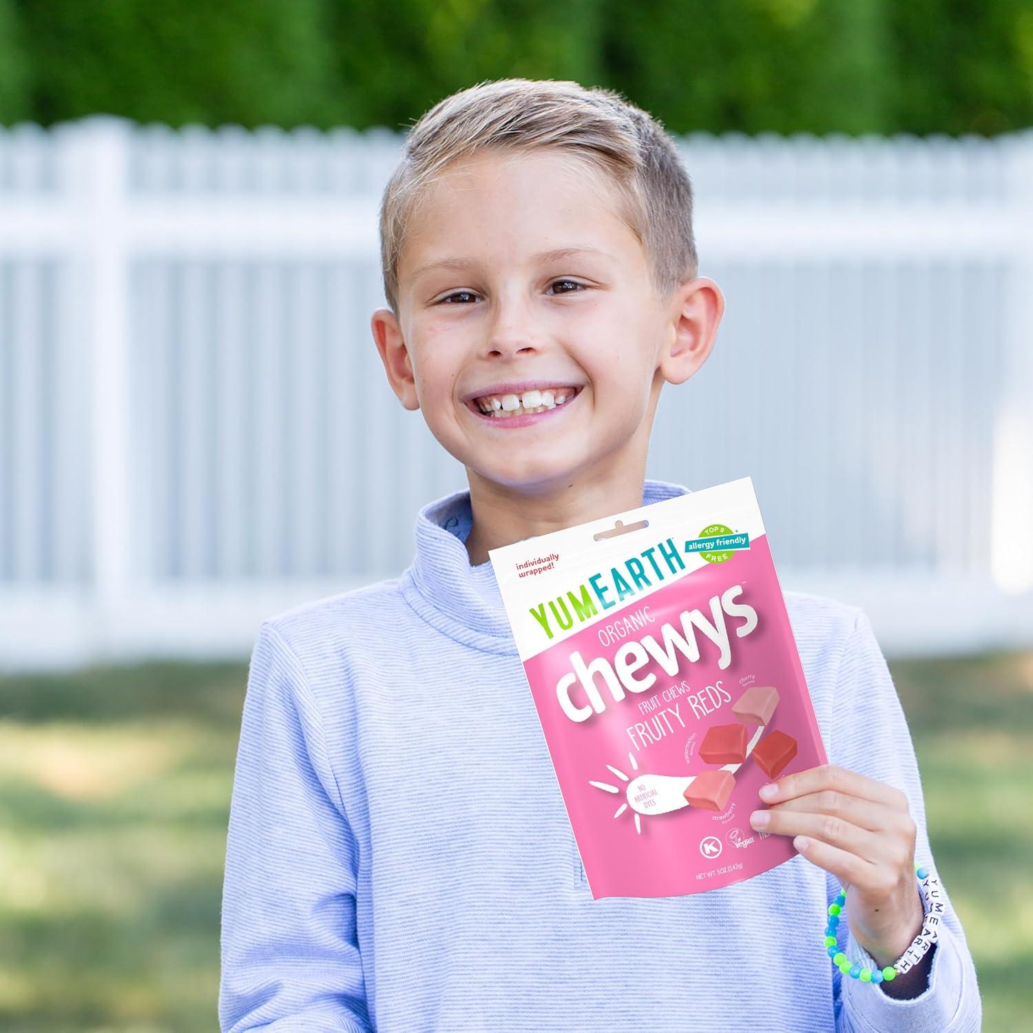 image:imageYumEarth Chewys Fruity Reds Organic Candy No Artificial Dyes Gluten Free NonGMO Vegan Allergy Friendly 5oz Pack of 6Fruity Reds