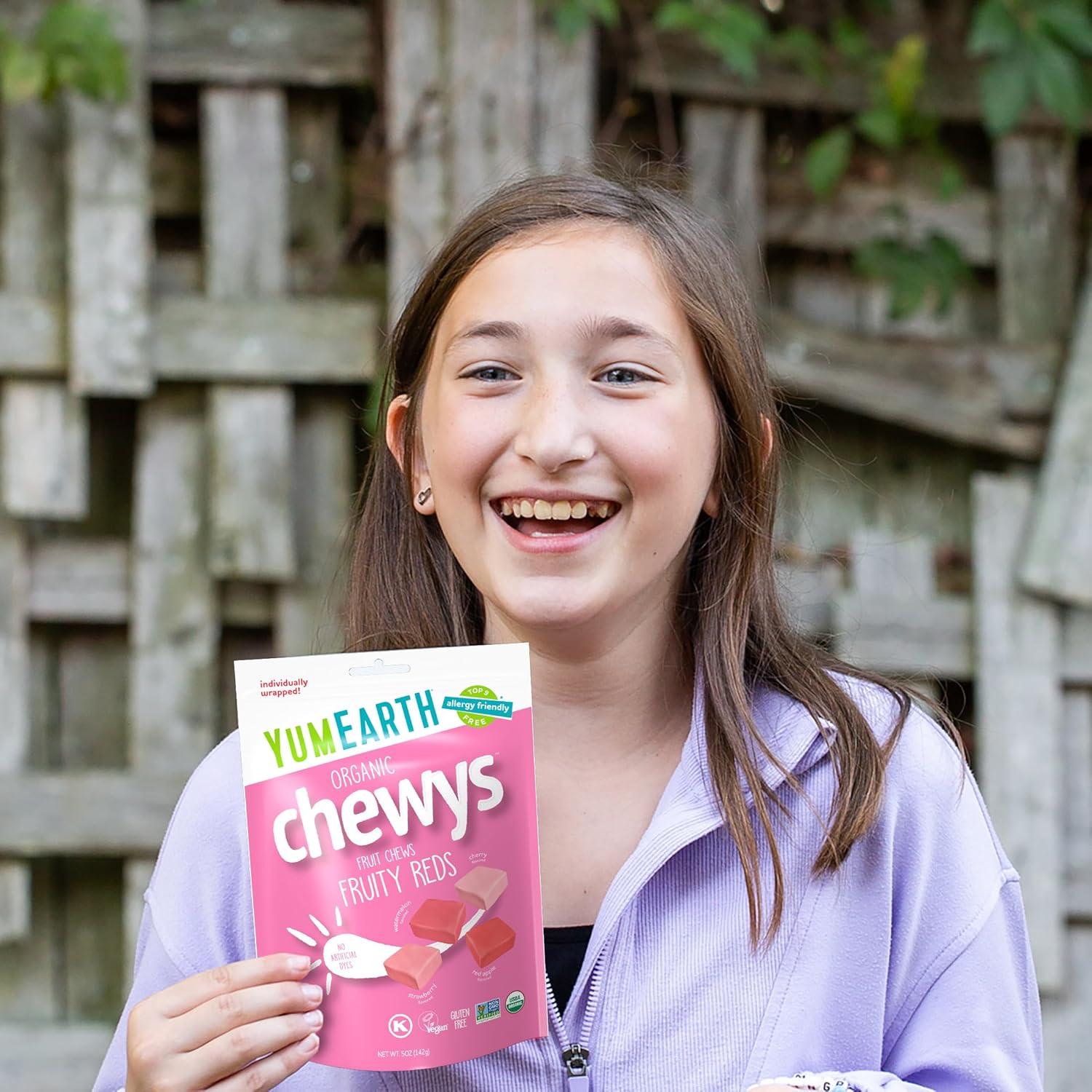 image:imageYumEarth Chewys Fruity Reds Organic Candy No Artificial Dyes Gluten Free NonGMO Vegan Allergy Friendly 5oz Pack of 6Fruity Reds
