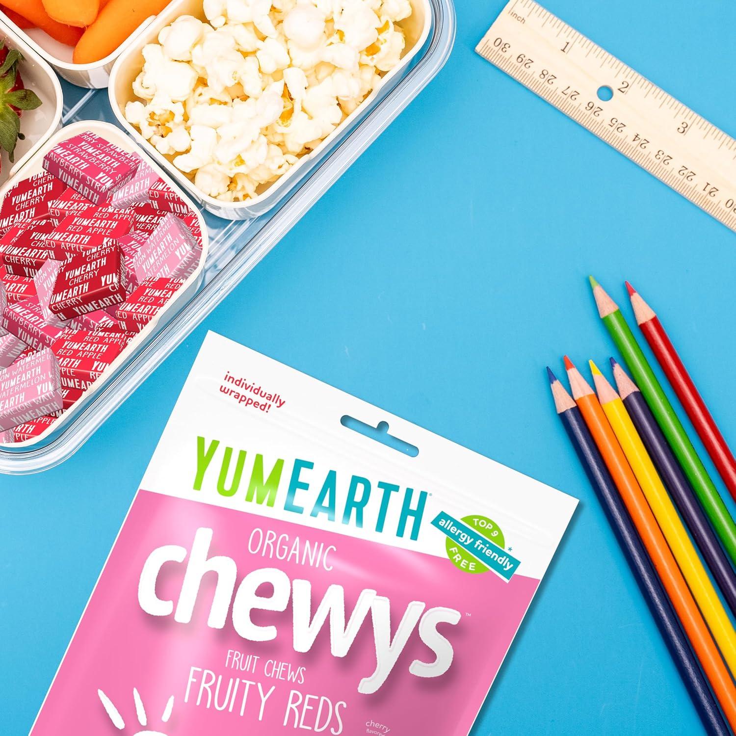 image:imageYumEarth Chewys Fruity Reds Organic Candy No Artificial Dyes Gluten Free NonGMO Vegan Allergy Friendly 5oz Pack of 6Fruity Reds