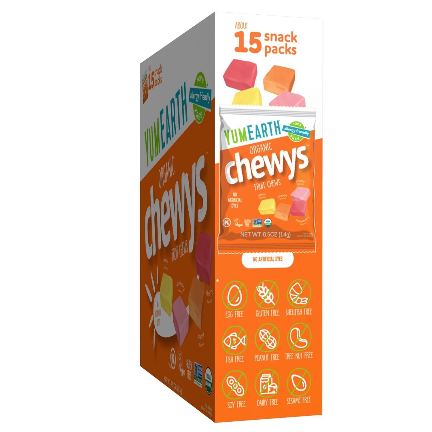 image:imageYumEarth Chewys Fruity Reds Organic Candy No Artificial Dyes Gluten Free NonGMO Vegan Allergy Friendly 5oz Pack of 6Original