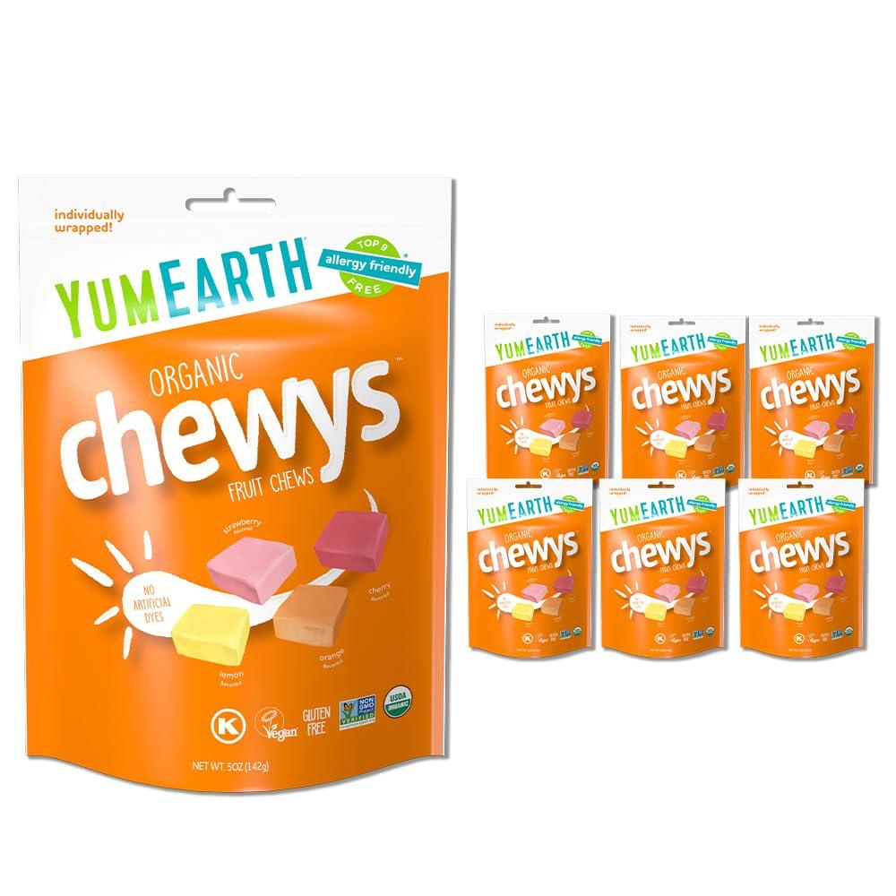 image:imageYumEarth Chewys Fruity Reds Organic Candy No Artificial Dyes Gluten Free NonGMO Vegan Allergy Friendly 5oz Pack of 6Original