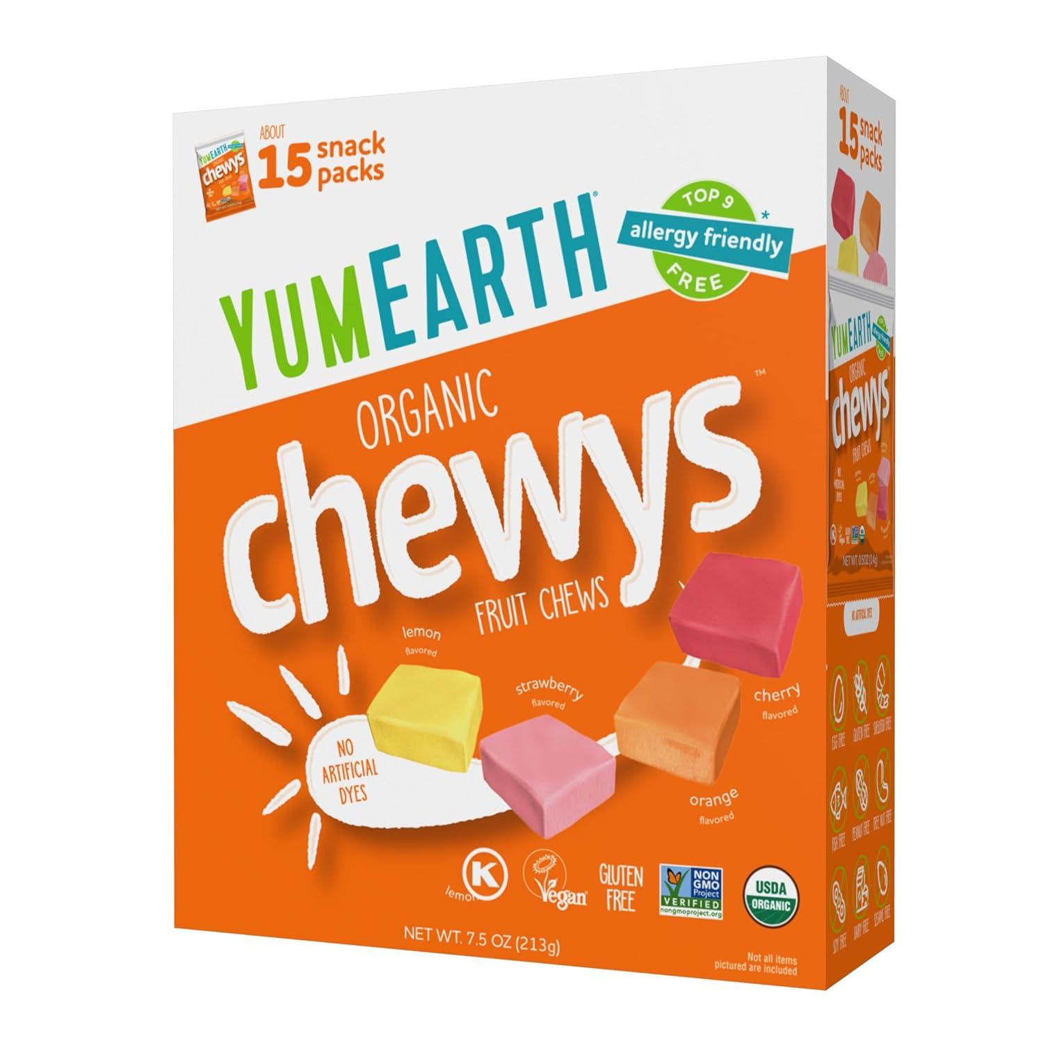 image:imageYumEarth Chewys Fruity Reds Organic Candy No Artificial Dyes Gluten Free NonGMO Vegan Allergy Friendly 5oz Pack of 6Original