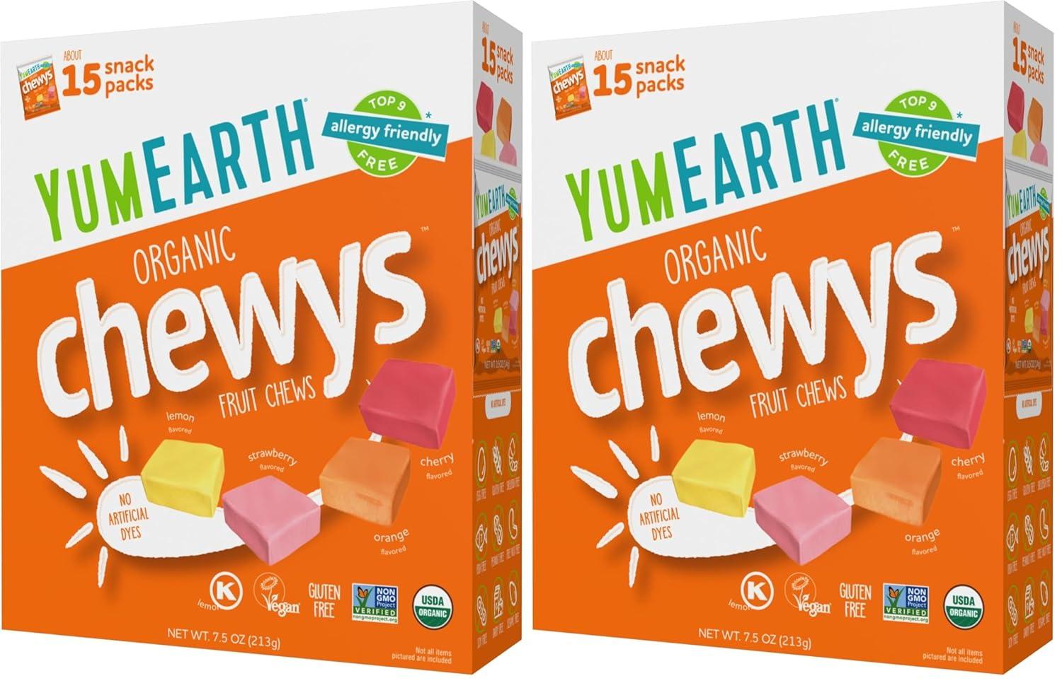 image:imageYumEarth Chewys Fruity Reds Organic Candy No Artificial Dyes Gluten Free NonGMO Vegan Allergy Friendly 5oz Pack of 6Original
