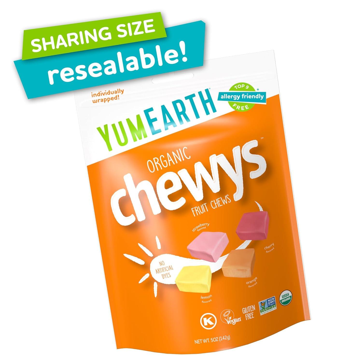 image:imageYumEarth Chewys Fruity Reds Organic Candy No Artificial Dyes Gluten Free NonGMO Vegan Allergy Friendly 5oz Pack of 6Original
