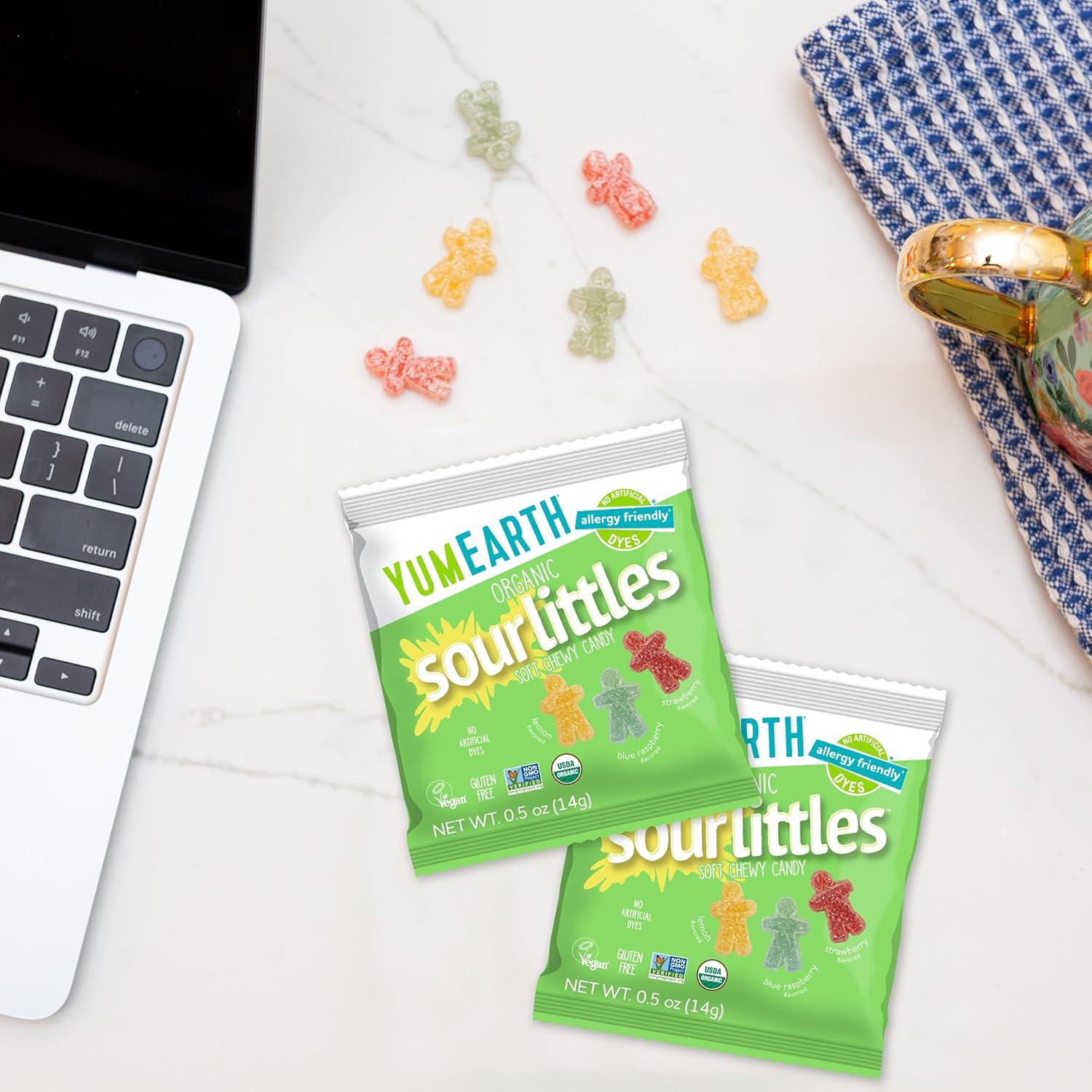 image:imageYumEarth Organic Sour Littles Chewy Candy Allergy Friendly Top 9 Free No Artificial Dyes Non GMO Gluten Free Vegan Candy Snacks 5 Ounce Bag05 Ounce Pack of 15
