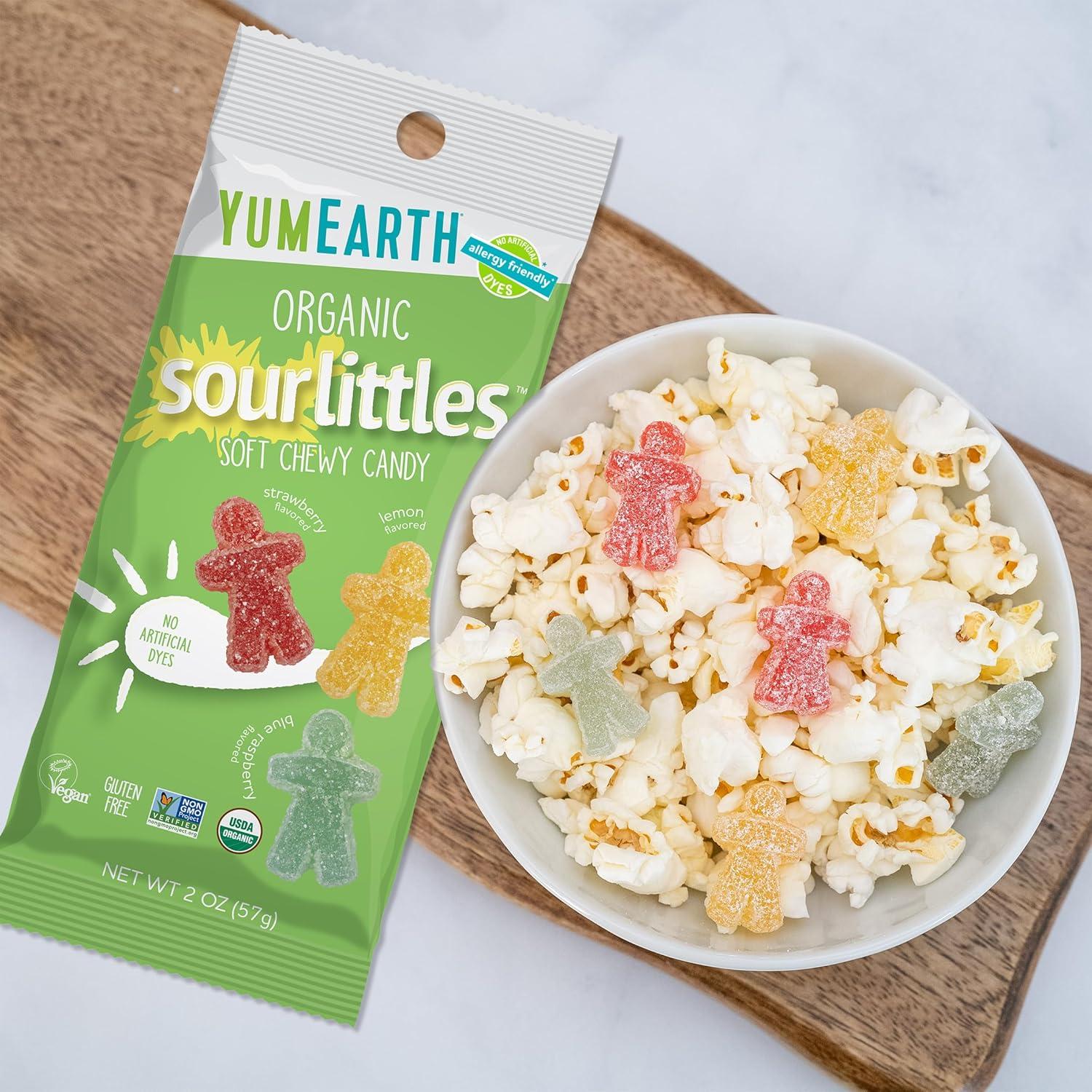 image:imageYumEarth Organic Sour Littles Chewy Candy Allergy Friendly Top 9 Free No Artificial Dyes Non GMO Gluten Free Vegan Candy Snacks 5 Ounce Bag2 Ounce Pack of 1
