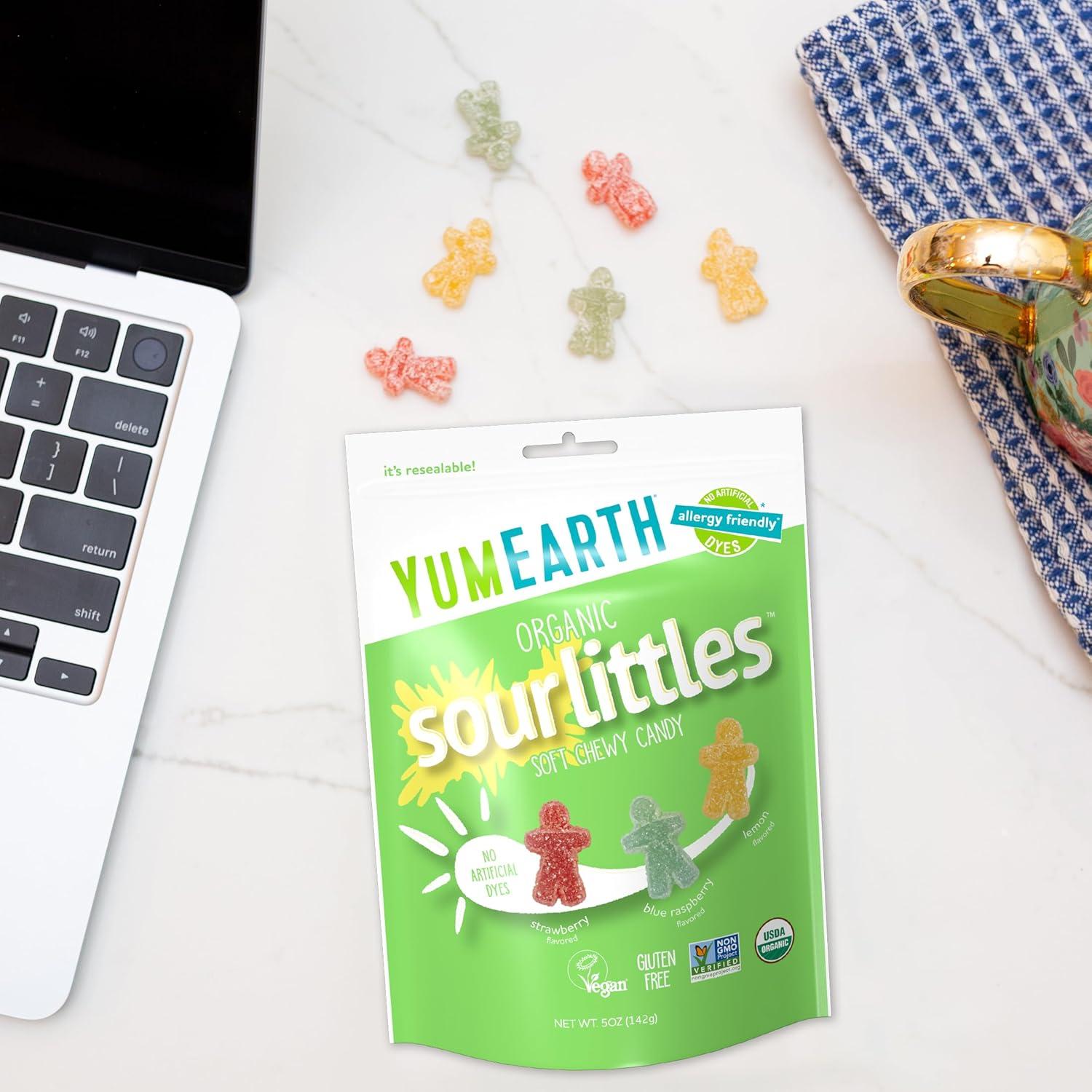 image:imageYumEarth Organic Sour Littles Chewy Candy Allergy Friendly Top 9 Free No Artificial Dyes Non GMO Gluten Free Vegan Candy Snacks 5 Ounce Bag5 Ounce Pack of 1