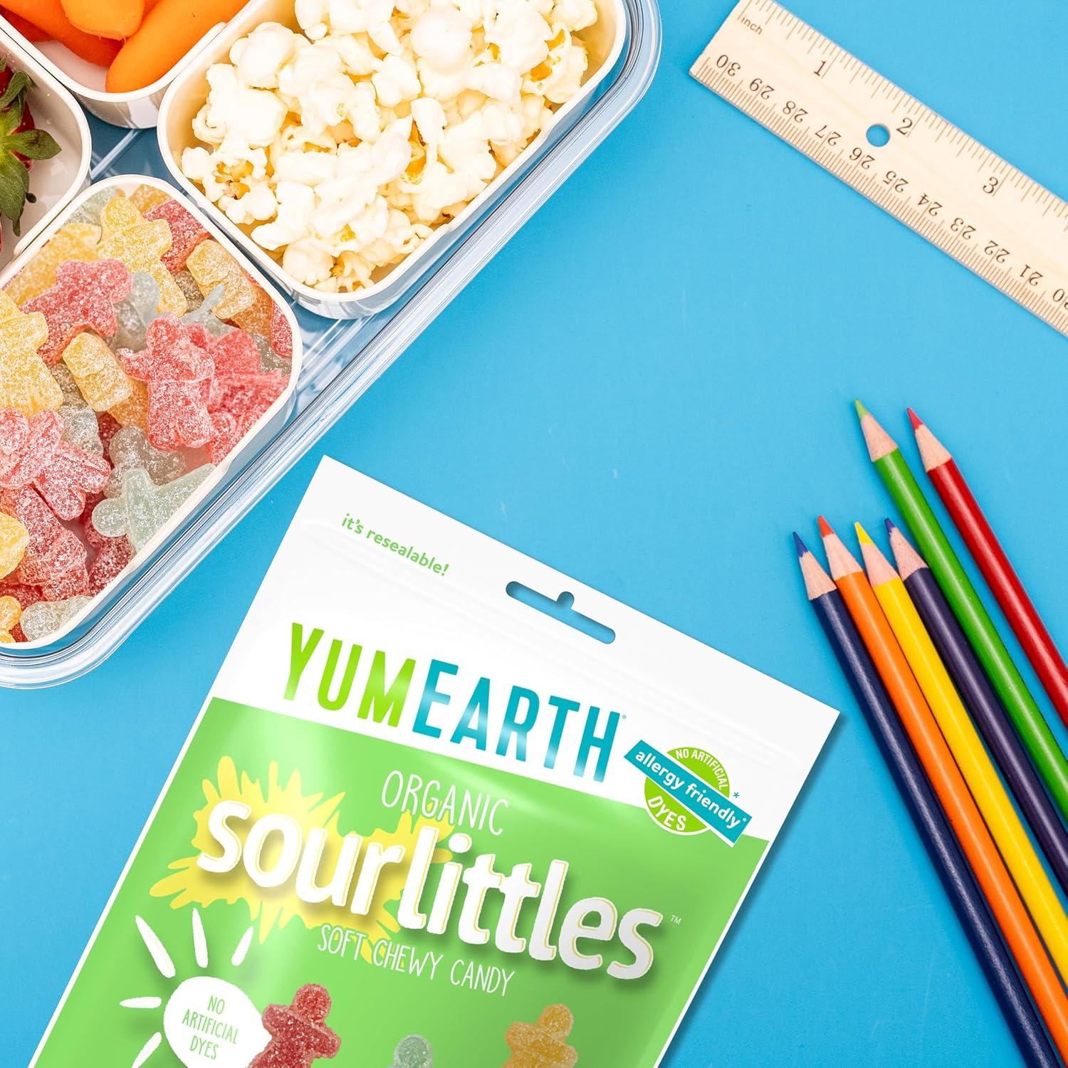 image:imageYumEarth Organic Sour Littles Chewy Candy Allergy Friendly Top 9 Free No Artificial Dyes Non GMO Gluten Free Vegan Candy Snacks 5 Ounce Bag5 Ounce Pack of 1