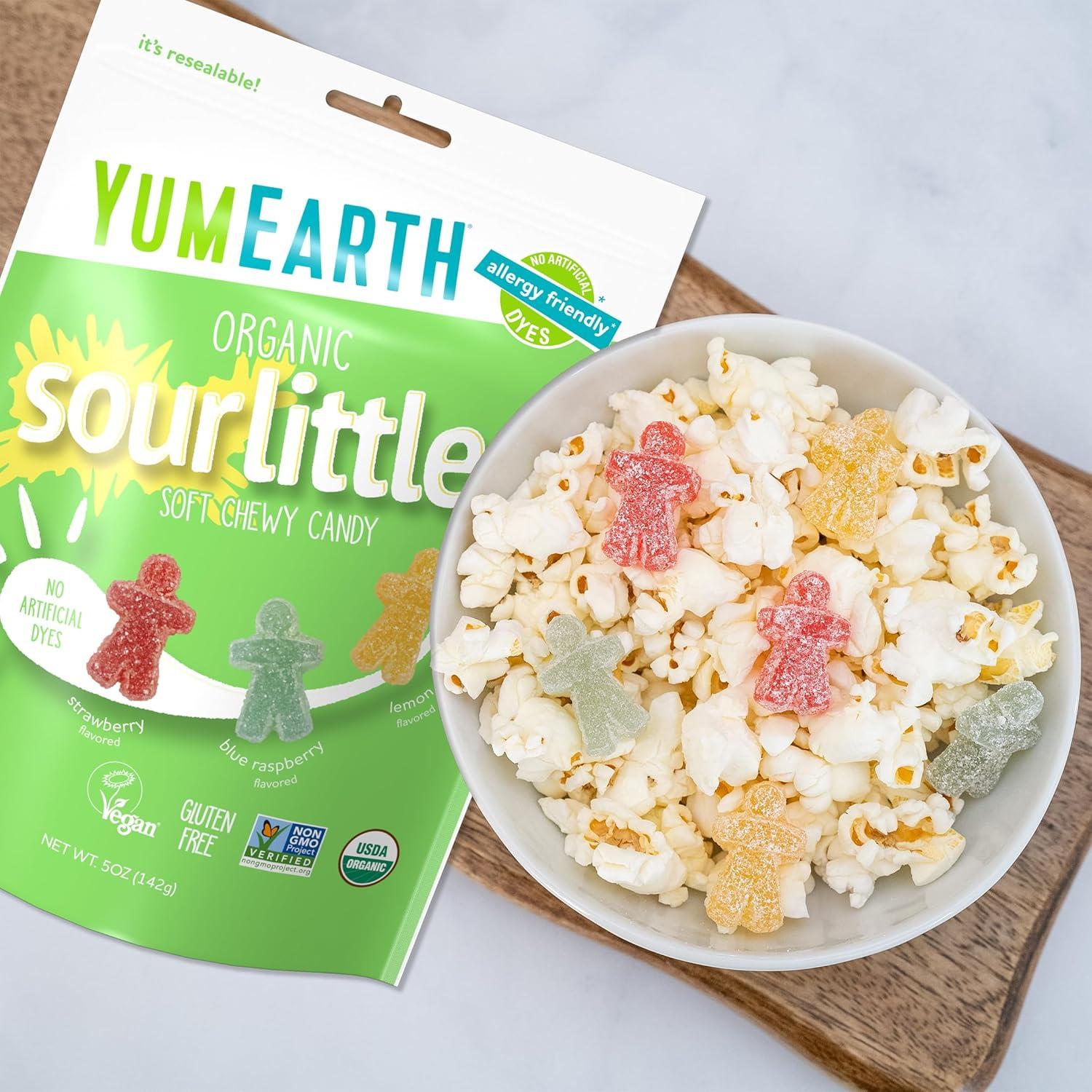 image:imageYumEarth Organic Sour Littles Chewy Candy Allergy Friendly Top 9 Free No Artificial Dyes Non GMO Gluten Free Vegan Candy Snacks 5 Ounce Bag5 Ounce Pack of 1