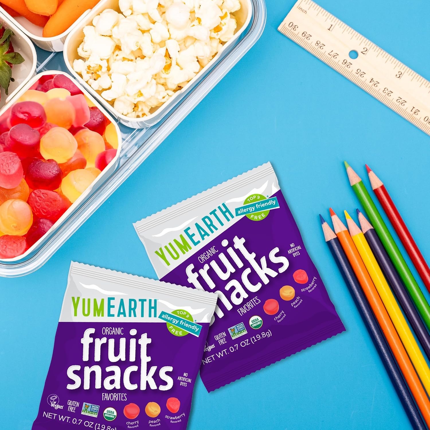 image:imageYumEarth Organic Fruit Snacks Pack of 15 07 oz Snack Packs Non GMO Gluten Free Vegan Dye FreeFruit