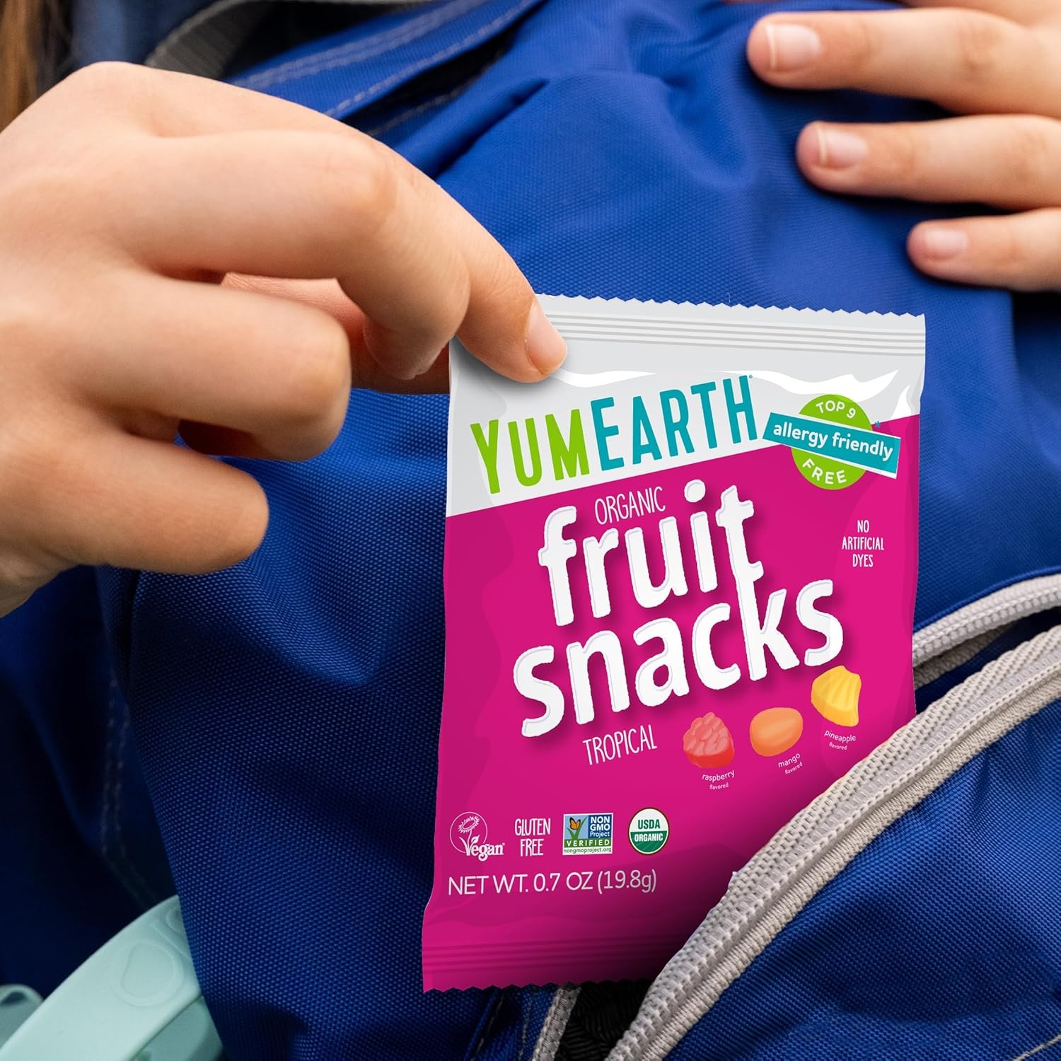 image:imageYumEarth Organic Fruit Snacks Pack of 15 07 oz Snack Packs Non GMO Gluten Free Vegan Dye FreeTropical